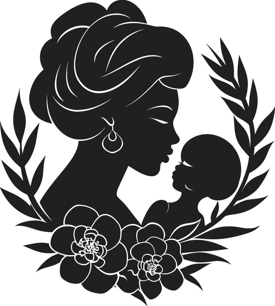 Unconditional Care Mothers Day Emblem Nurturing Moments Logo of Motherhood vector