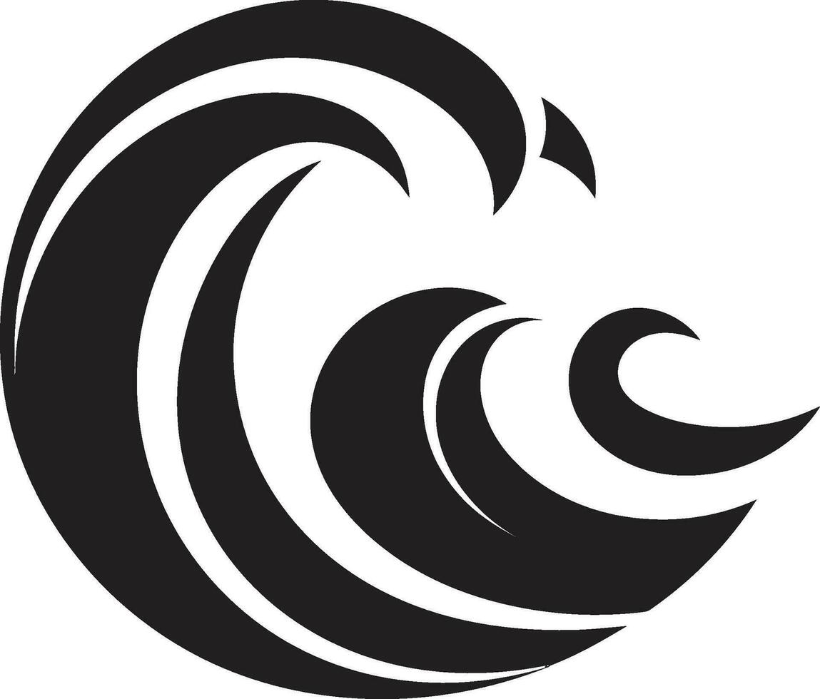 Liquid Lineage Water Wave Icon Vector Zen Wave Minimalist Wave Logo Design