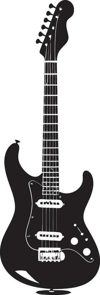 serenata estilo guitarra emblema diseño acorde crónicas guitarra icónico logo vector