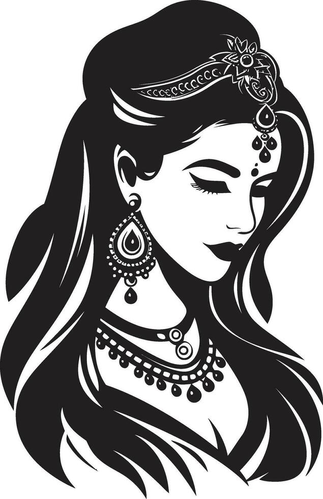 Cultural Charisma Bride Vector Festive Finery Emblem of Bride