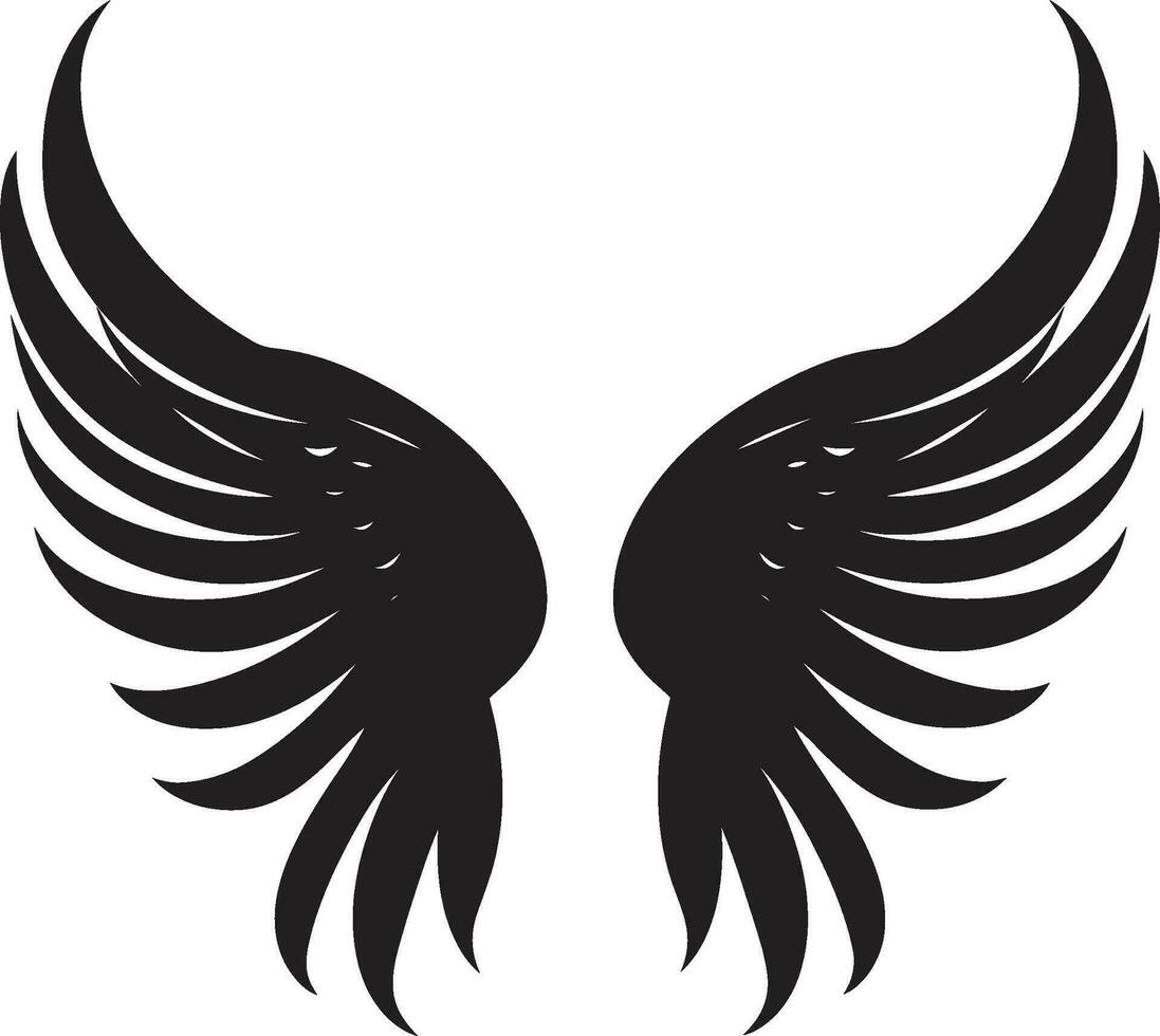Divine Radiance Emblematic Angel Icon Ethereal Elegance Angel Wings Vector