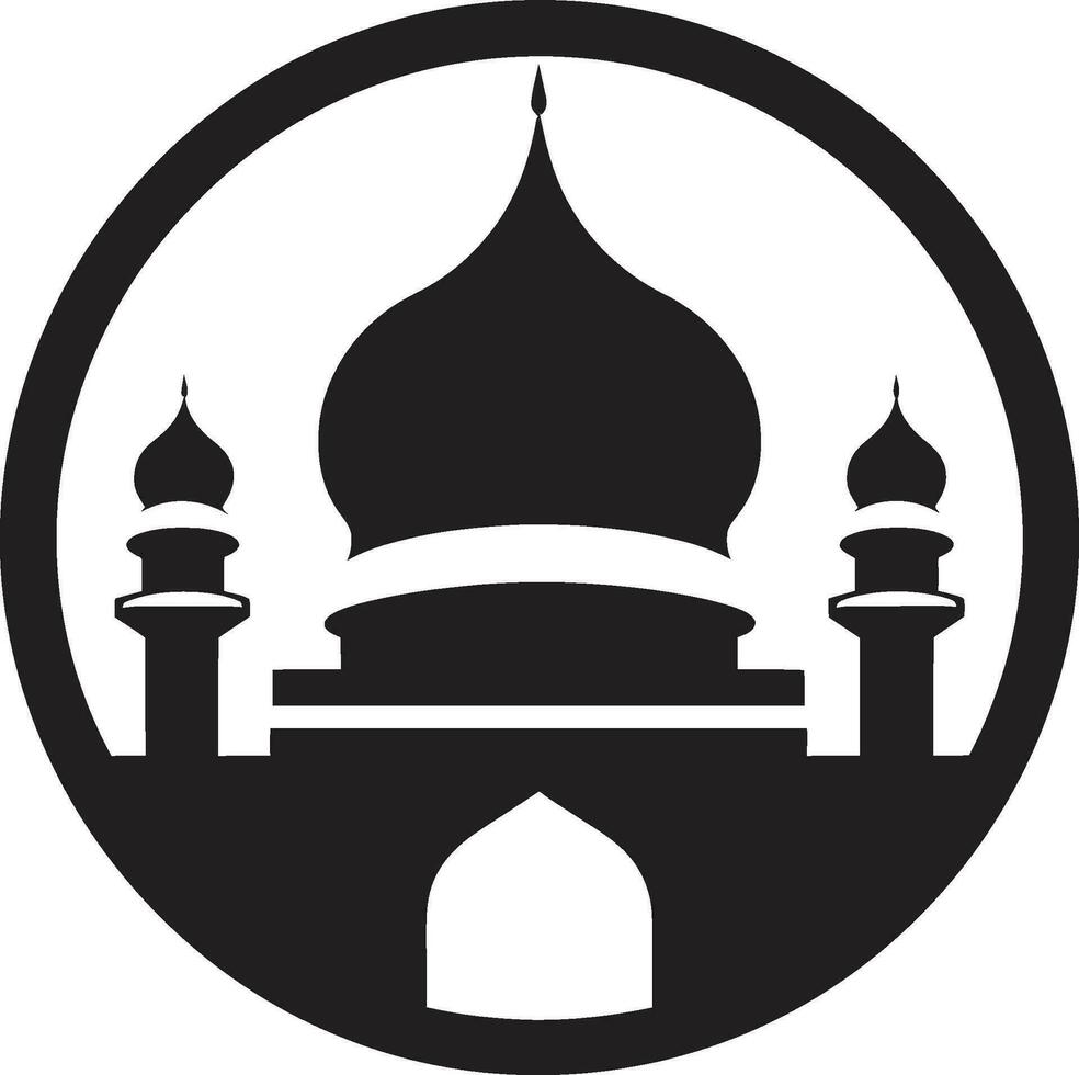 Divine Vista Iconic Mosque Design Ethereal Echo Mosque Iconic Emblem vector