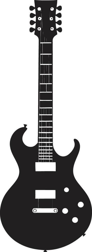 Harmony Haven Guitar Emblem Design Fretboard Fantasia Guitar Iconic Logo Vector