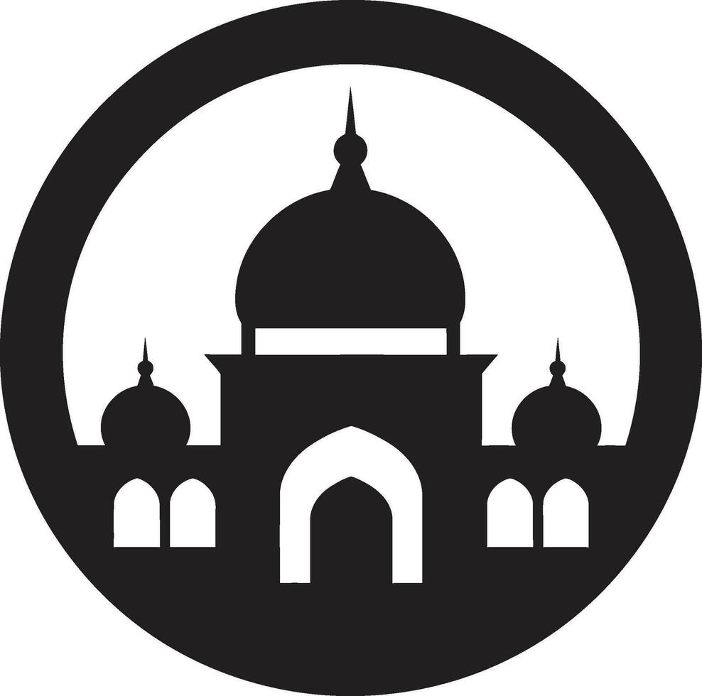 Sacred Skylines Emblematic Mosque Logo Tranquil Temples Mosque Icon Vector