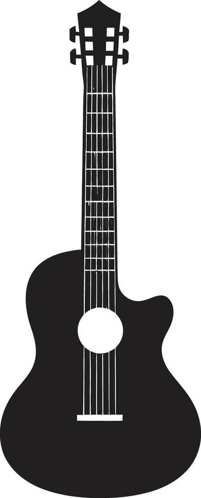 Strumming Serenity Guitar Logo Design Vector Echoes of Elegance Guitar Iconic Emblem