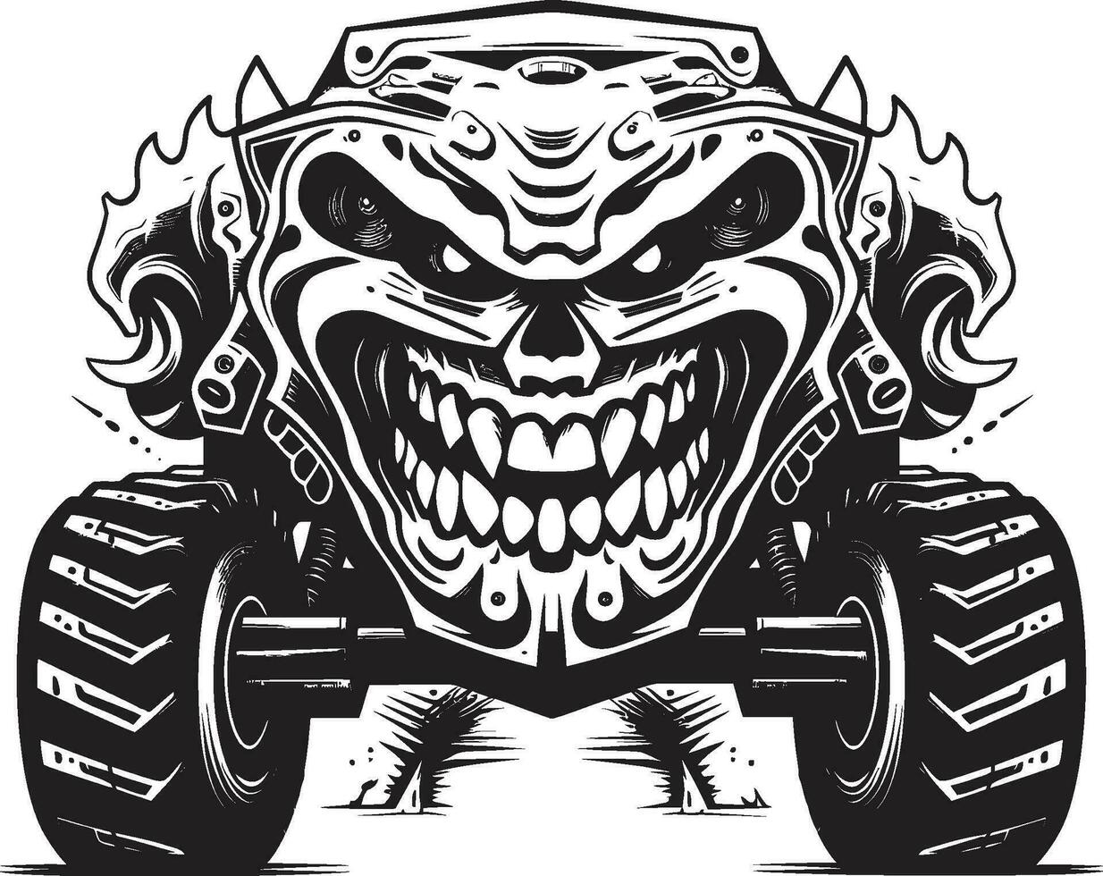 Thrill Thrasher Monster Truck Emblem Eternal Bond Mothers Day Logo vector