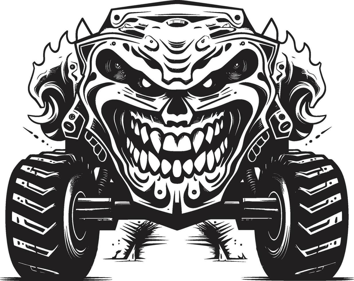 emoción thrasher monstruo camión emblema eterno enlace madres día logo vector