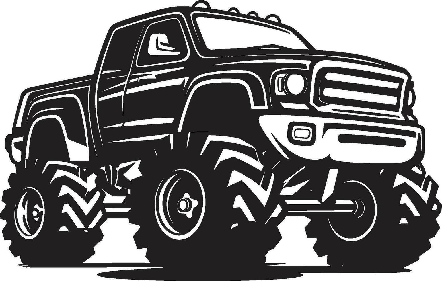 Off Road King Emblematic Monster Truck Mighty Wheels Truck Icon Vector
