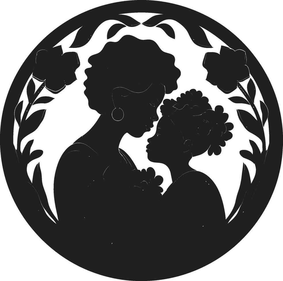 materno amor emblemático diseño infinito afecto mujer y niño icono vector