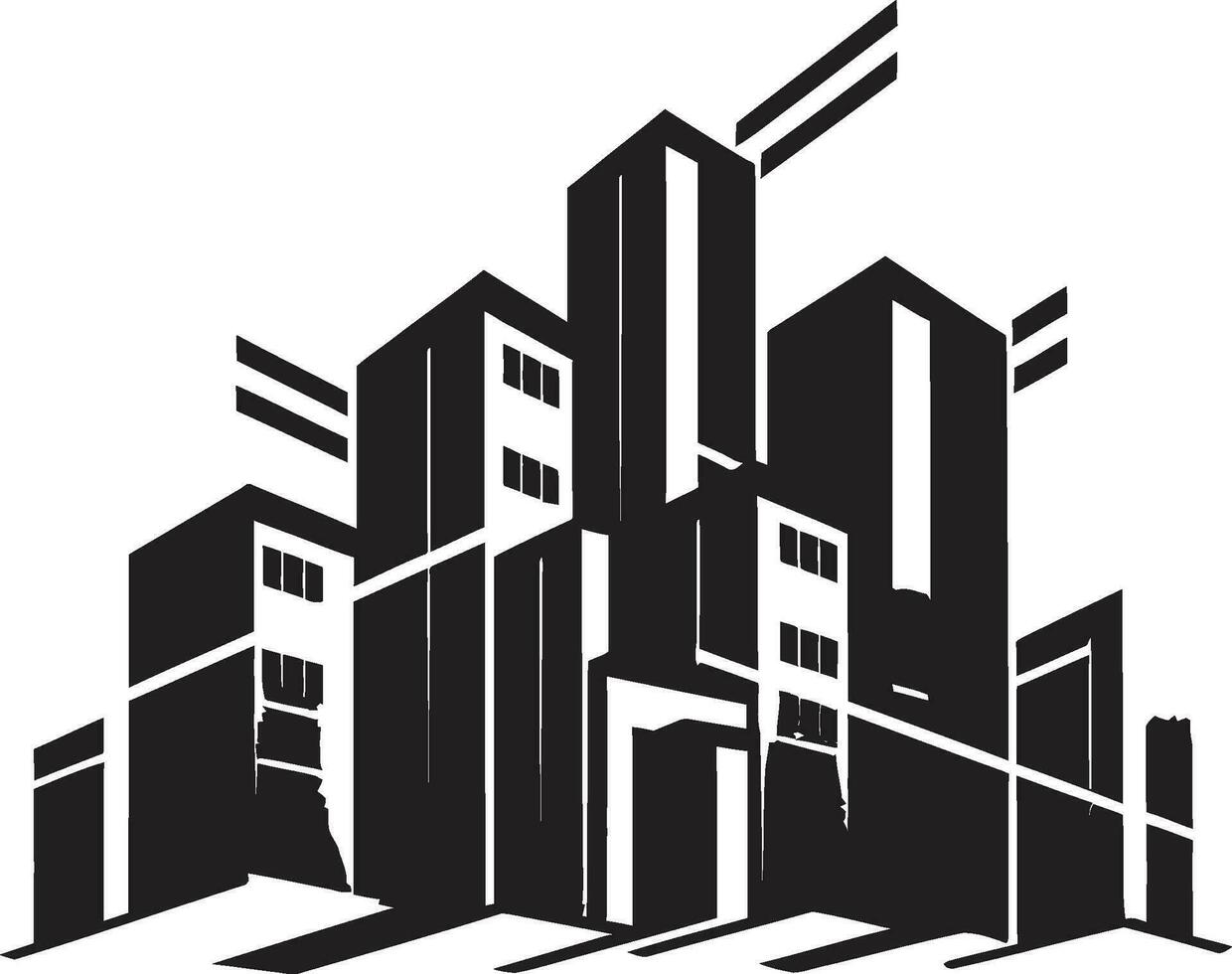 arquitectónico afinidad inmuebles logo diseño paisaje urbano encanto emblema de bienes raíces vector