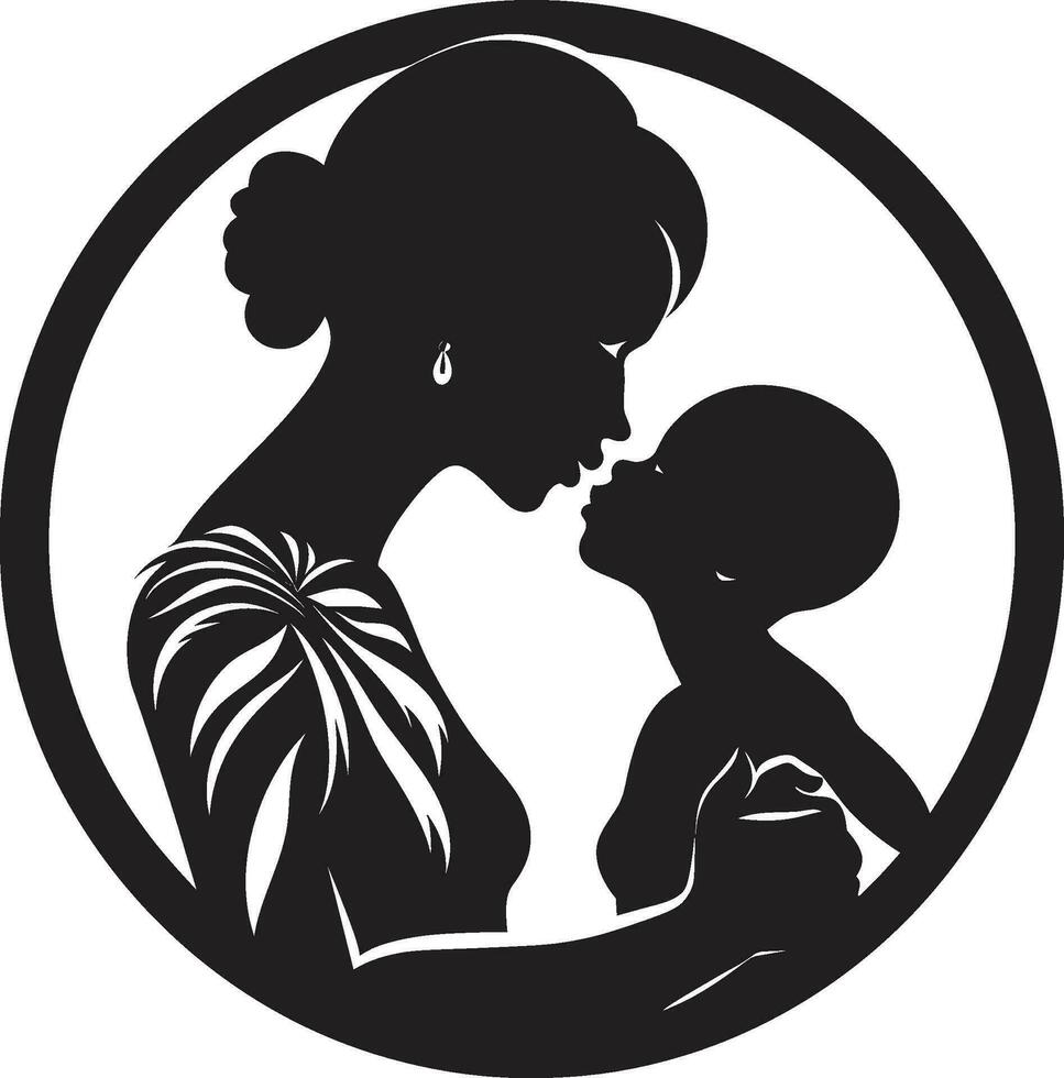 Infinite Affection Woman and Child Icon Endless Devotion Mothers Day Emblem vector