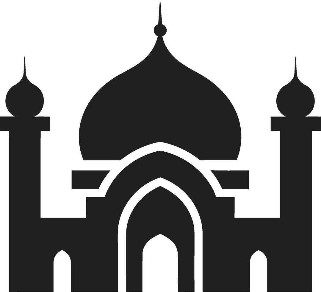 Tranquil Towers Mosque Icon Vector Serene Structure Emblematic Mosque Icon