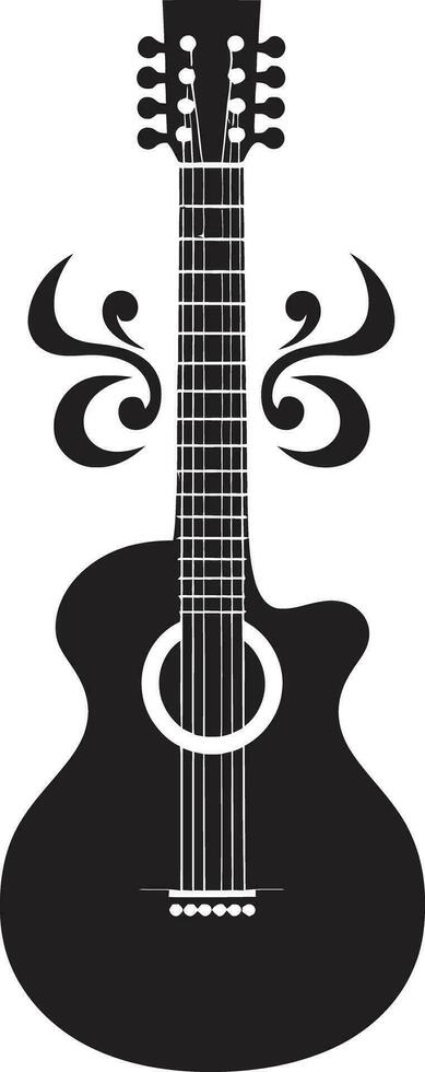 Chordal Chronicles Guitar Logo Vector Illustration Strumming Symphony Guitar Iconic Emblem