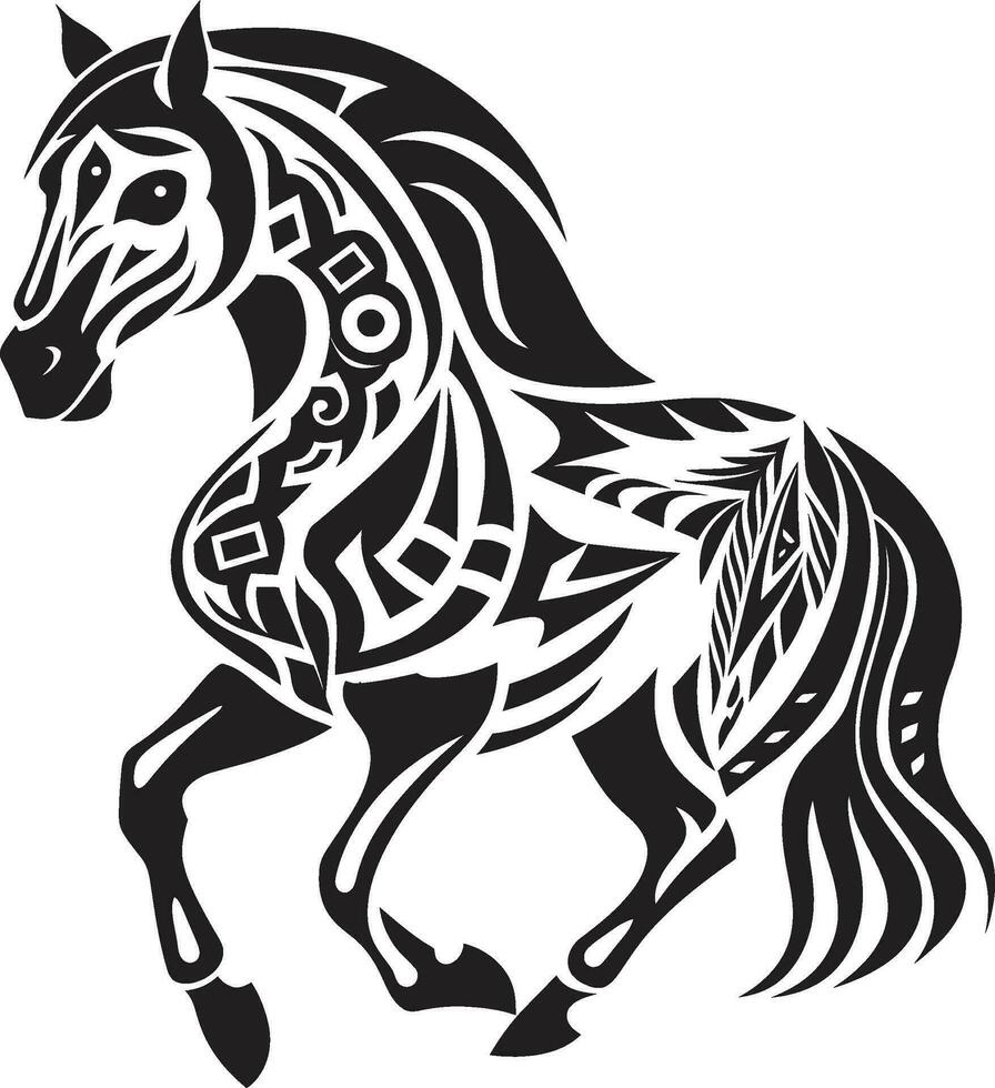 Dynamic Equus Horse Iconic Emblem Pegasus Power Vector Horse Logo Art