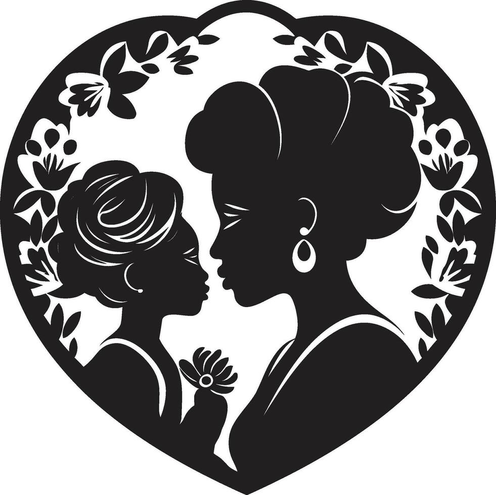 Serene Support Mother and Child Design Eternal Bond Mothers Day Logo vector