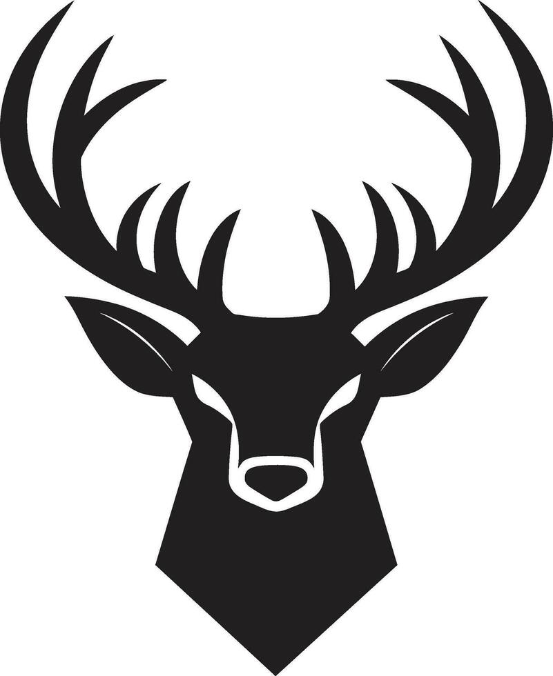 Wild Majesty Deer Head Emblem Vector Icon Antler Symbolism Deer Head Logo Vector Art