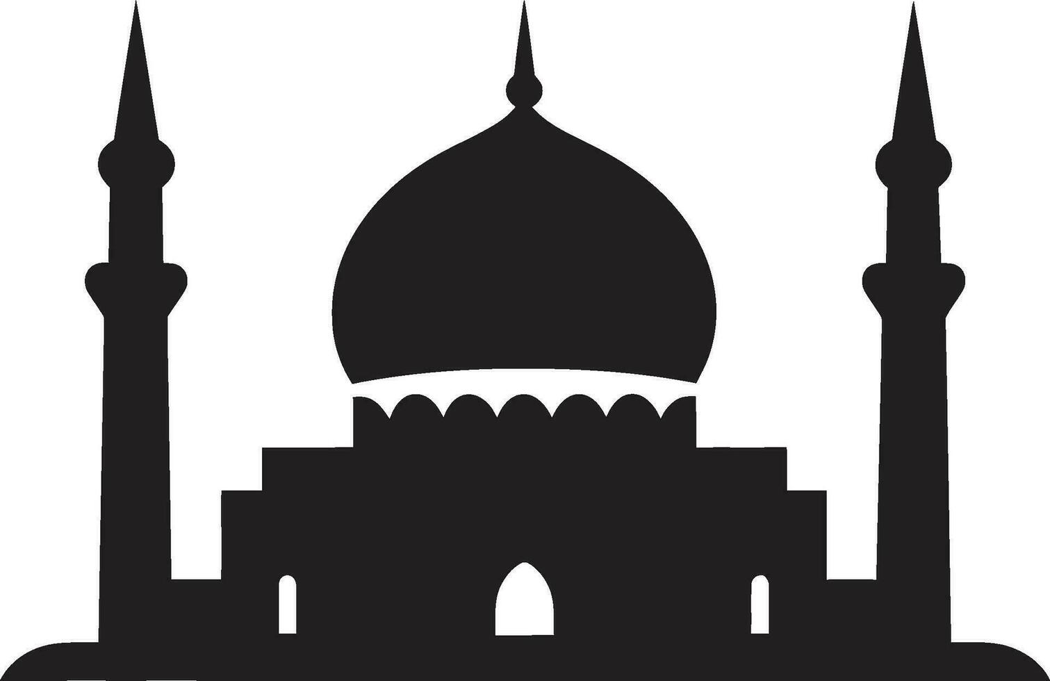 Sublime Symmetry Mosque Icon Design Celestial Center Emblematic Mosque Vector
