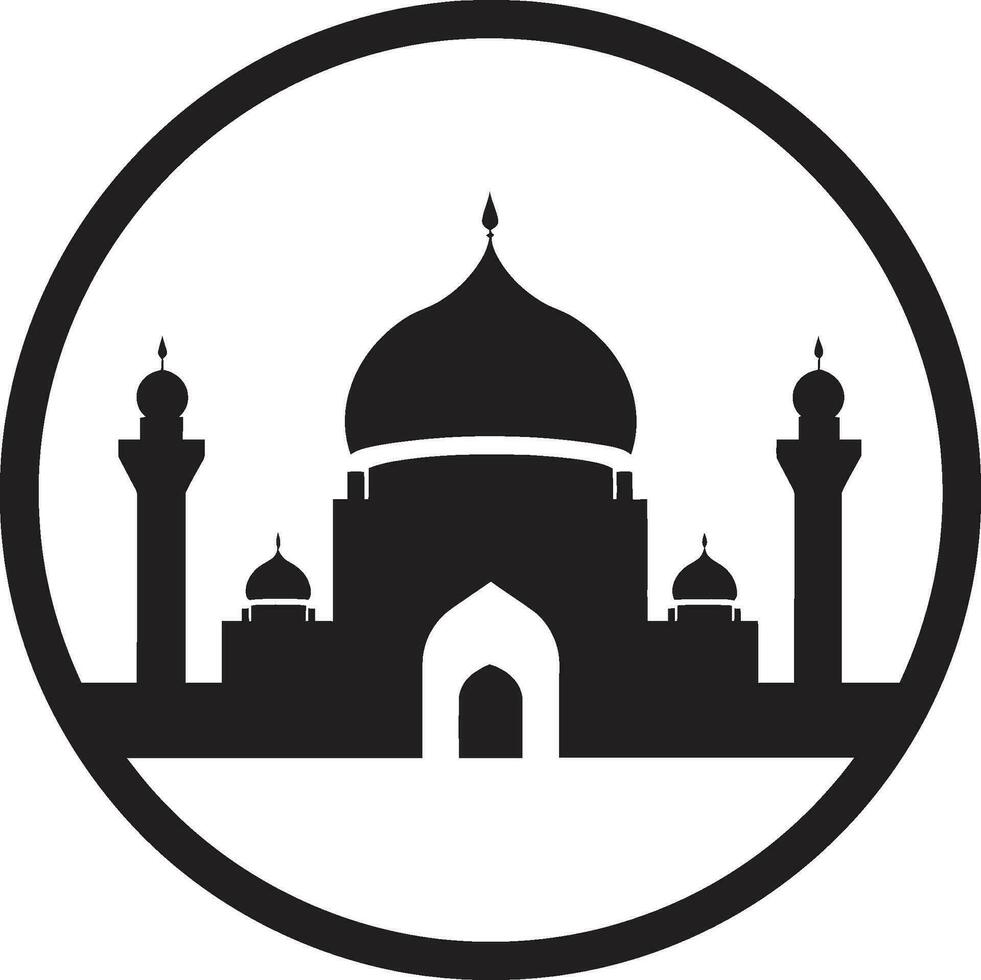 mezquita majestad emblemático logo vector sublime simetría mezquita icono diseño