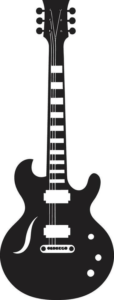 Musical Majesty Guitar Logo Vector Illustration Strumming Serenade Guitar Emblem Icon