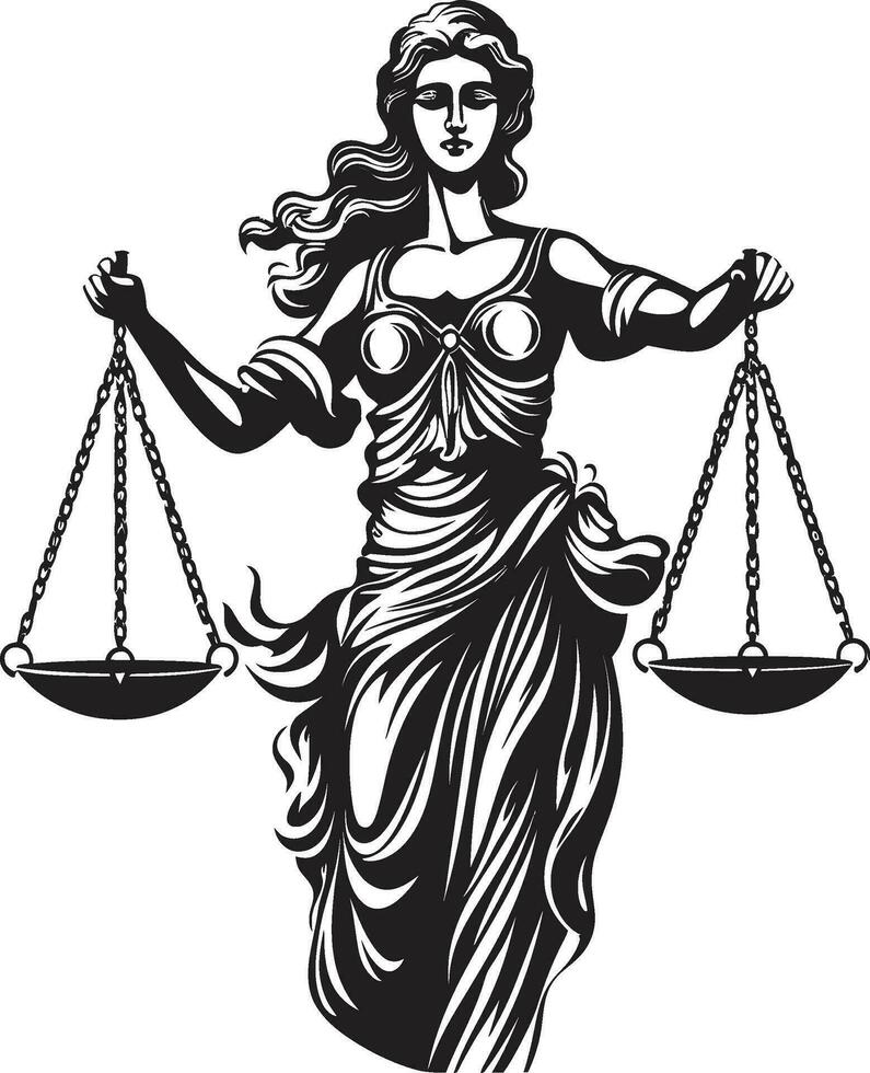 equilibrado comportamiento justicia dama vector más bella fachada icónico justicia dama