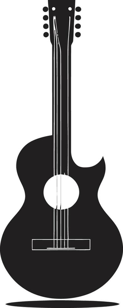 Serene Soundscapes Guitar Iconic Emblem Euphonic Echoes Guitar Logo Vector Symbol