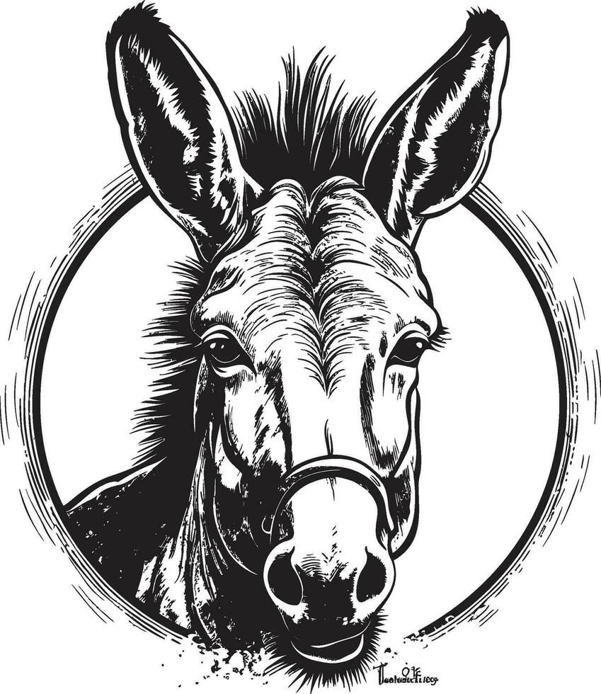 Enduring Elegance Iconic Donkey Vector Equine Emblem Donkey Logo Design
