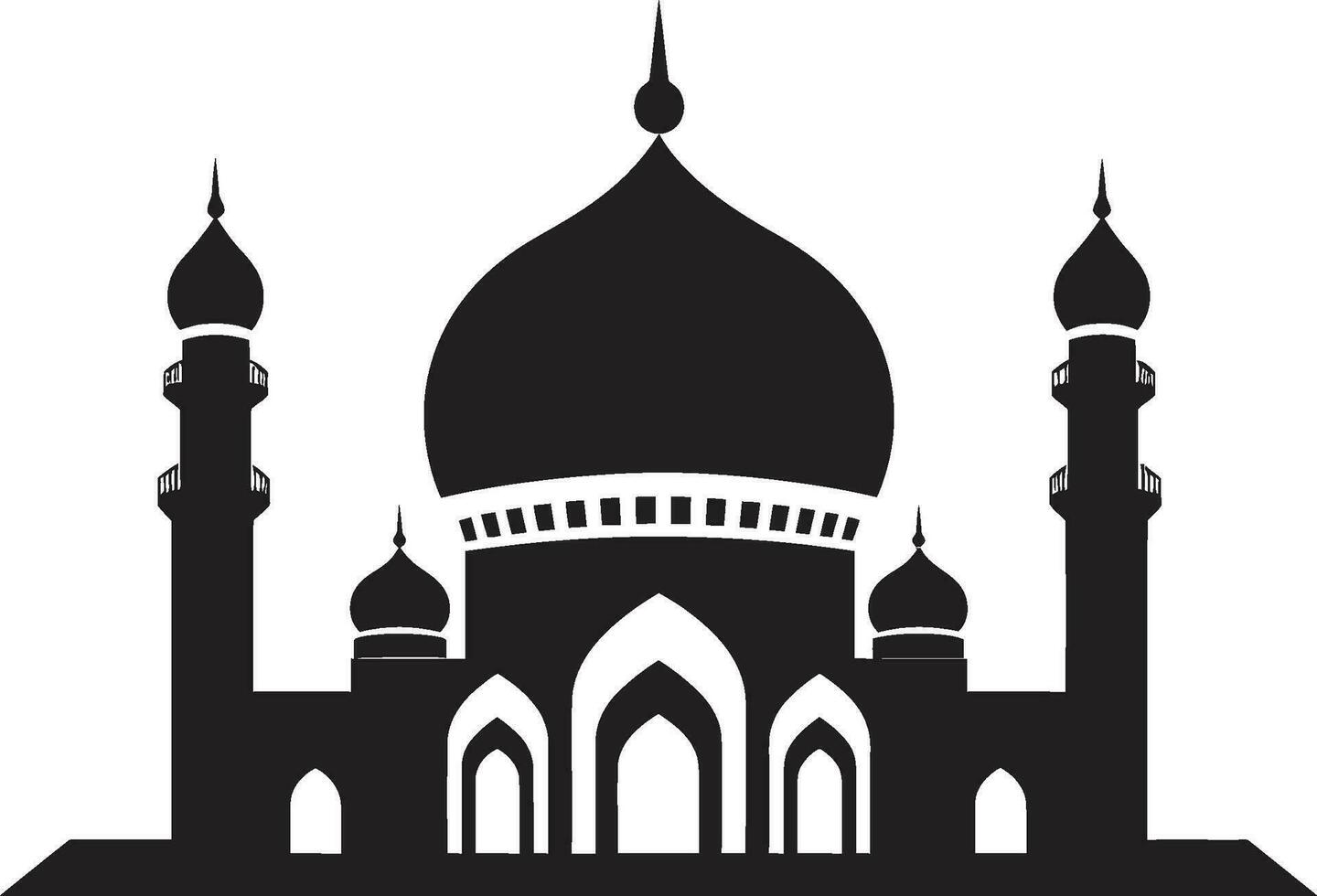 Divine Dimensions Iconic Mosque Vector Heavenly Horizon Emblematic Mosque Icon