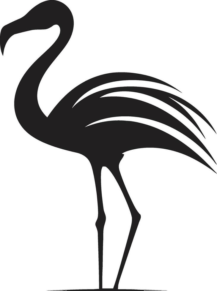 Pink Paradise Bird Emblem Vector Icon Tropical Majesty Flamingo Emblem Design Icon