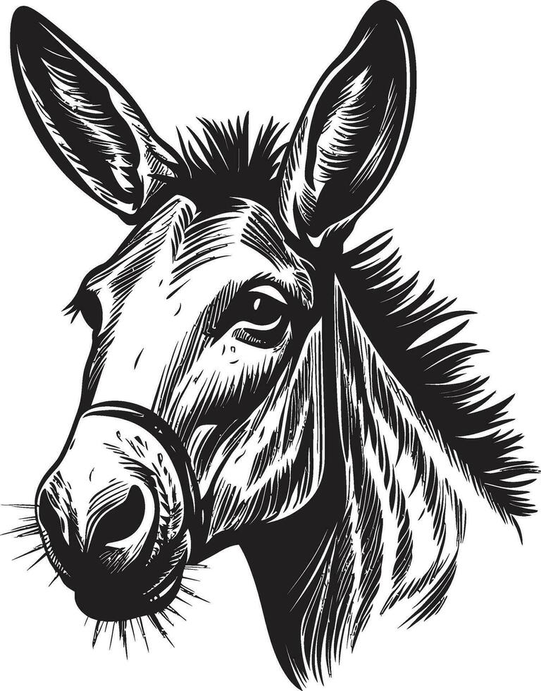 Stubborn Strength Donkey Emblem Design Enduring Elegance Iconic Donkey Vector