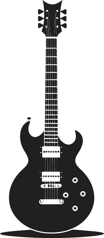 ecos de elegancia guitarra emblema diseño vector diapasón florecer guitarra logo vector Arte