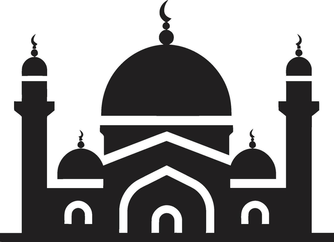 Serene Sanctum Emblematic Mosque Icon Mosque Marvels Iconic Emblematic Design vector
