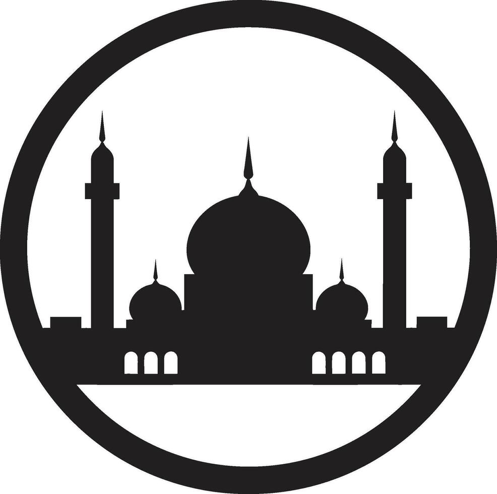 Sanctified Structure Mosque Icon Vector Divine Domain Emblematic Mosque Icon