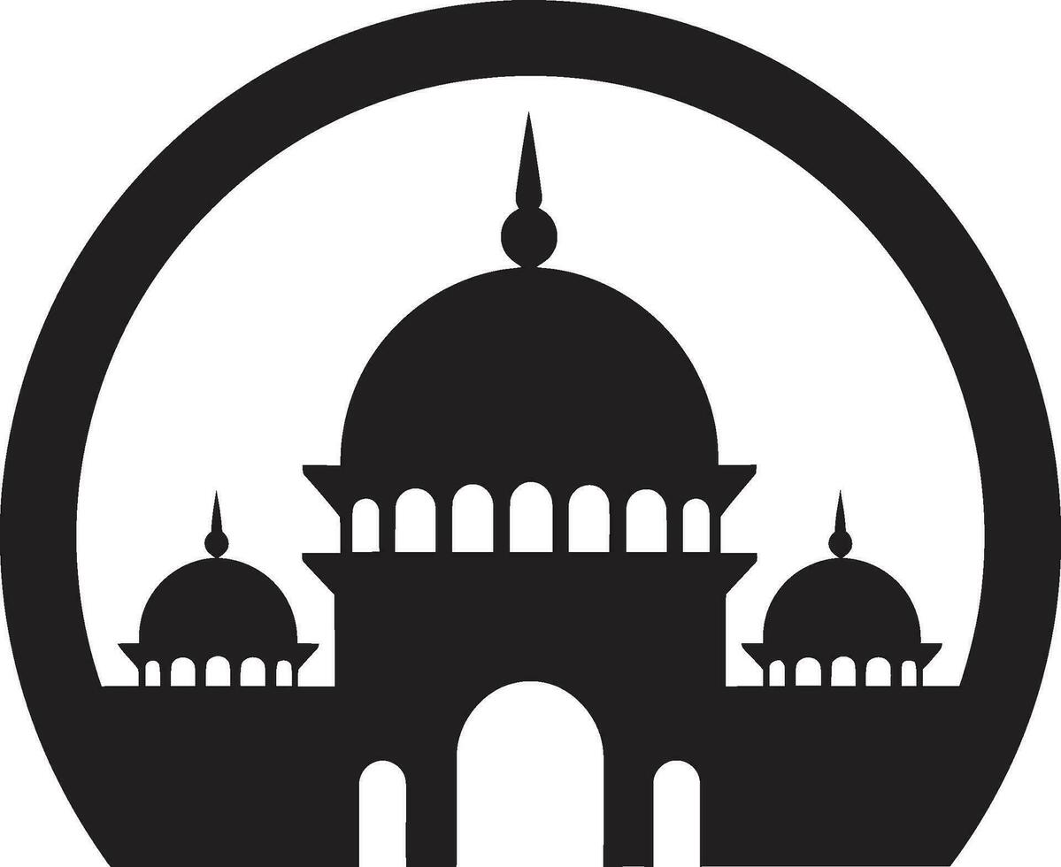 Tranquil Temples Mosque Icon Vector Serene Sanctuary Emblematic Mosque Icon