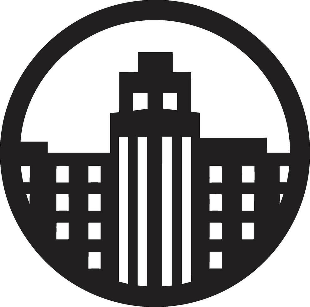 Healthscape Hub Hospital Icon Emblem Cure Citadel Medical Facility Vector