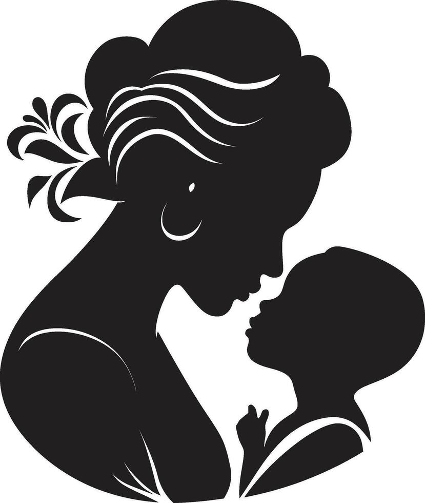 interminable devoción emblemático madre y niño sentido armonía logo vector icono