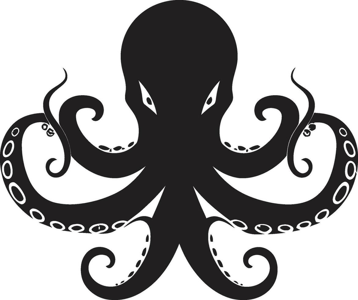 Deep Dive Designs Octopus Logo Design Inked Imagery Emblematic Octopus Icon vector