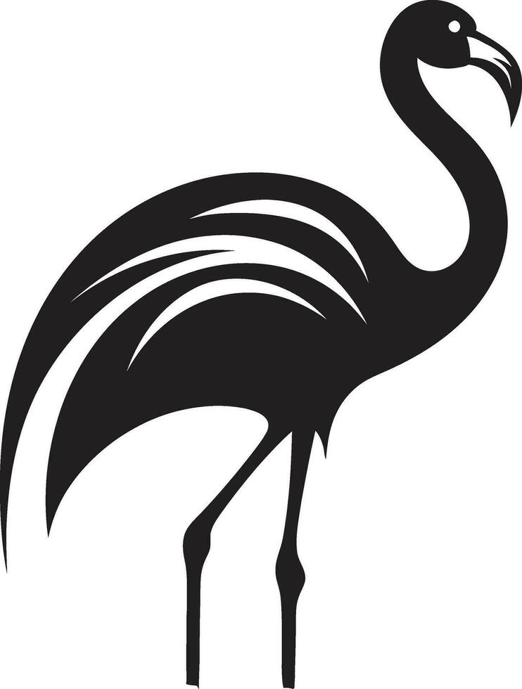 Coral Serenity Flamingo Icon Logo Vector Vibrant Feathers Flamingo Emblem Design