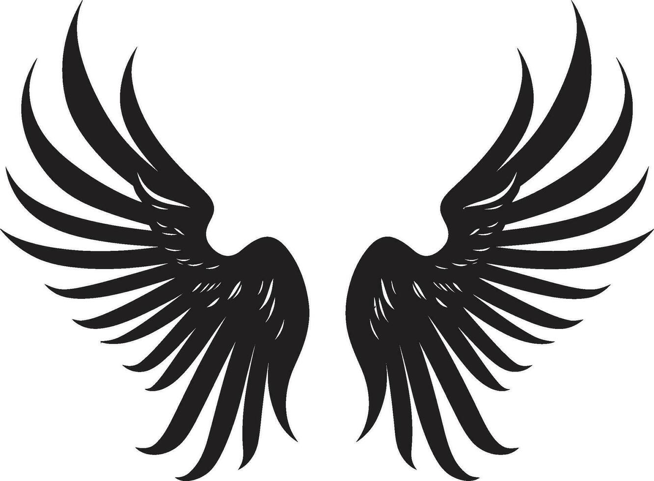 celestial aureola alas logo diseño sereno serafín icónico ángel emblema vector