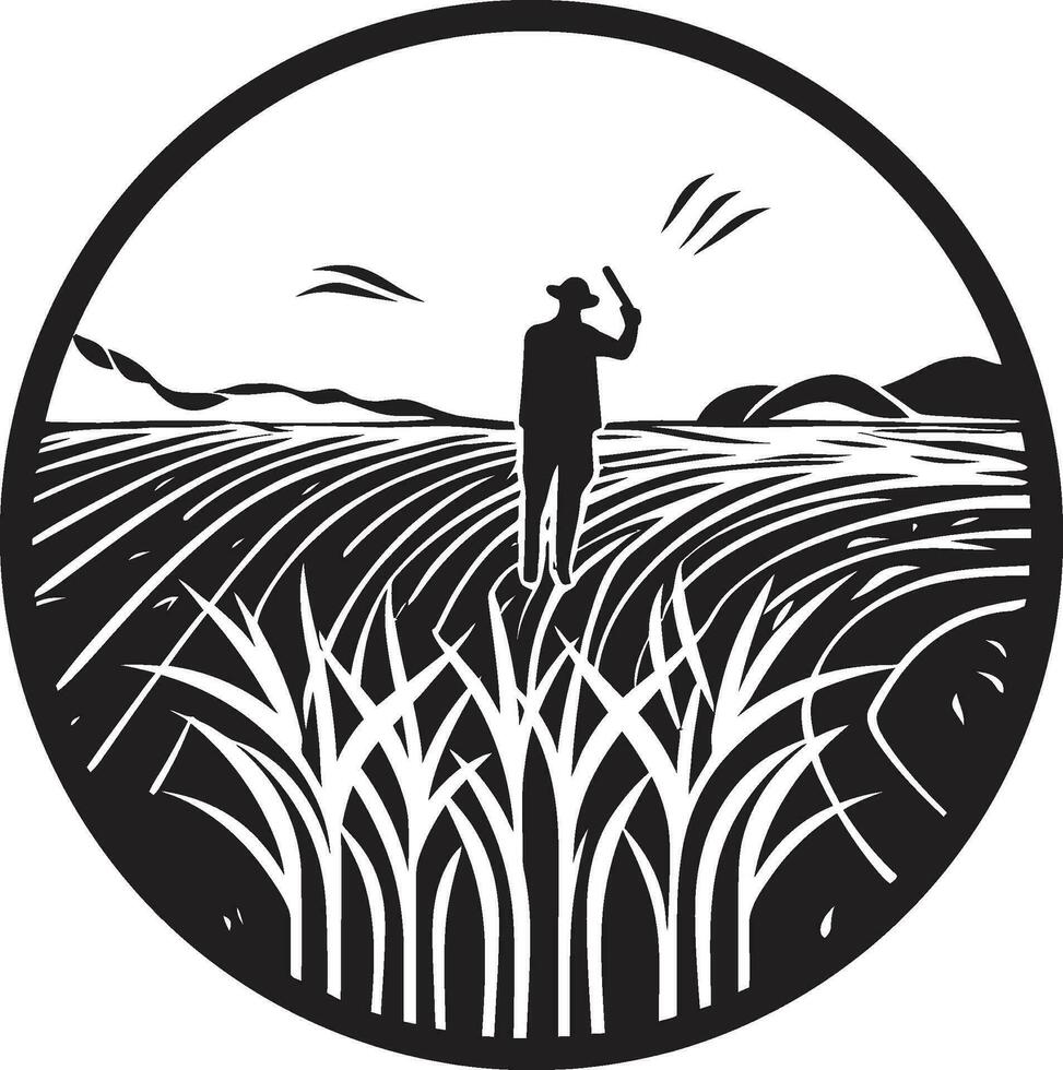 campos de prosperidad agricultura logo vector Arte cosecha horizonte agricultura logo diseño Arte