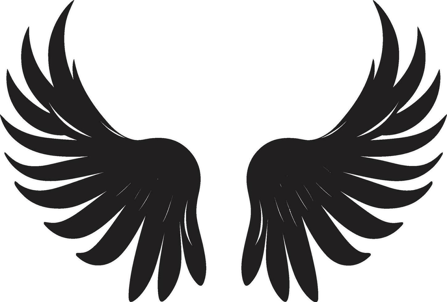 Seraphic Soar Angel Wings Icon Vector Divine Radiance Iconic Wings Emblem