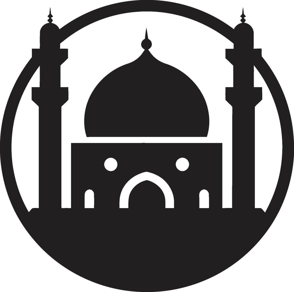Tranquil Temples Mosque Icon Vector Serene Sanctuary Emblematic Mosque Icon