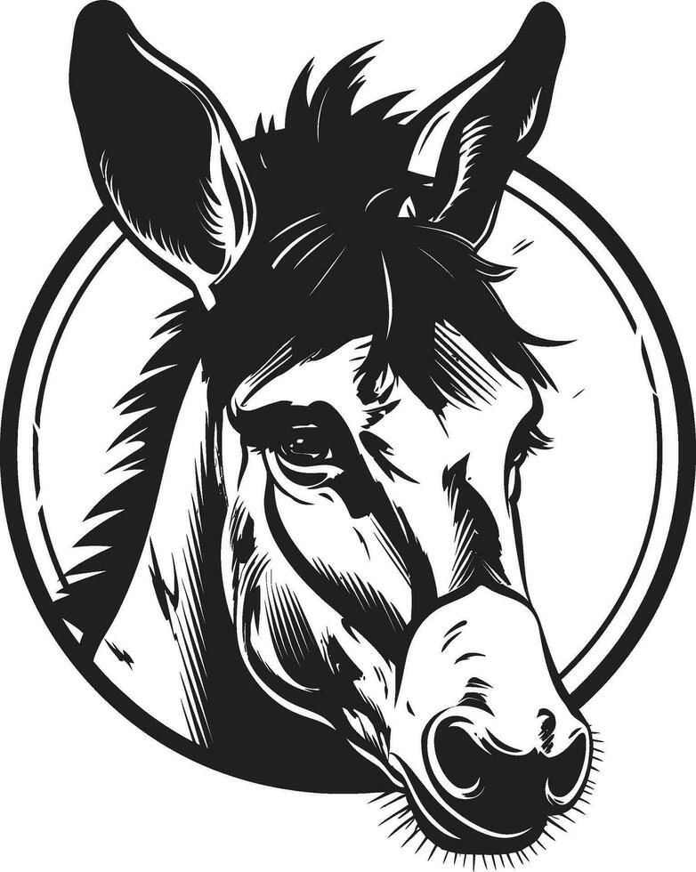 Enduring Elegance Iconic Donkey Vector Equine Emblem Donkey Logo Design