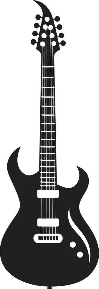 Melody Montage Guitar Emblem Design Symphony Strings Guitar Iconic Logo Vector