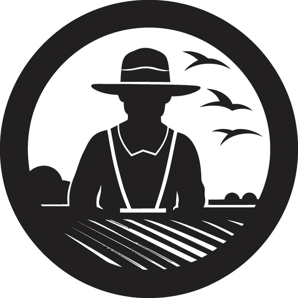 Farmstead Pride Farmer Logo Vector Agrarian Aura Emblematic Design