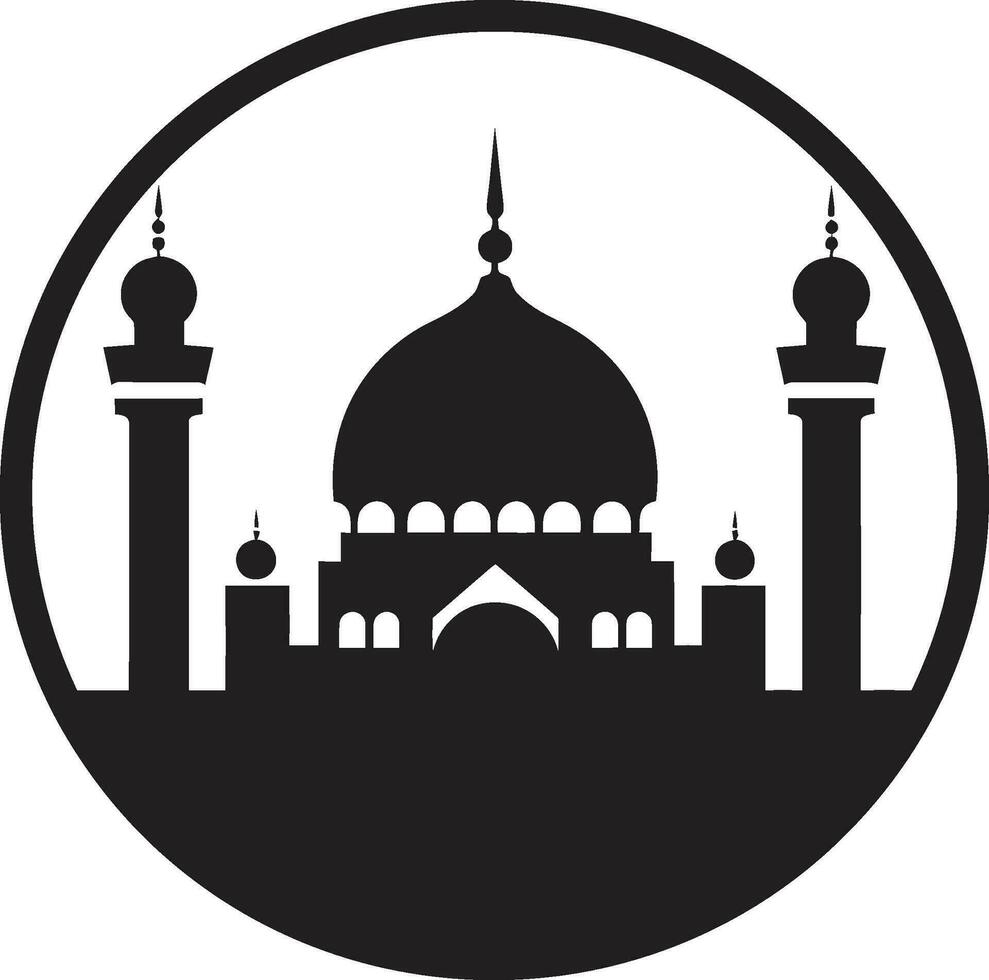 Reverent Rise Mosque Emblematic Design Divine Design Iconic Mosque Vector