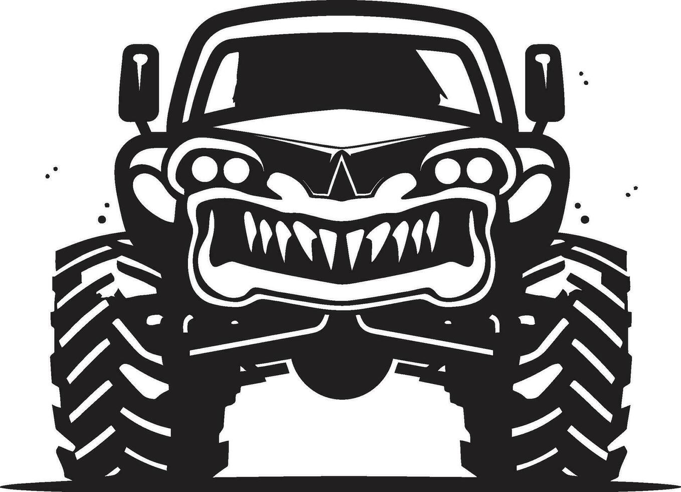 Mighty Wheels Monster Truck Icon Thrill Thrasher Logo of Monster Truck vector
