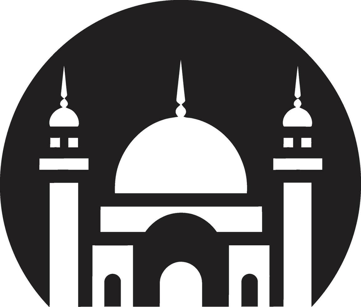 Sanctified Serenity Mosque Icon Vector Divine Dwelling Emblematic Mosque Icon