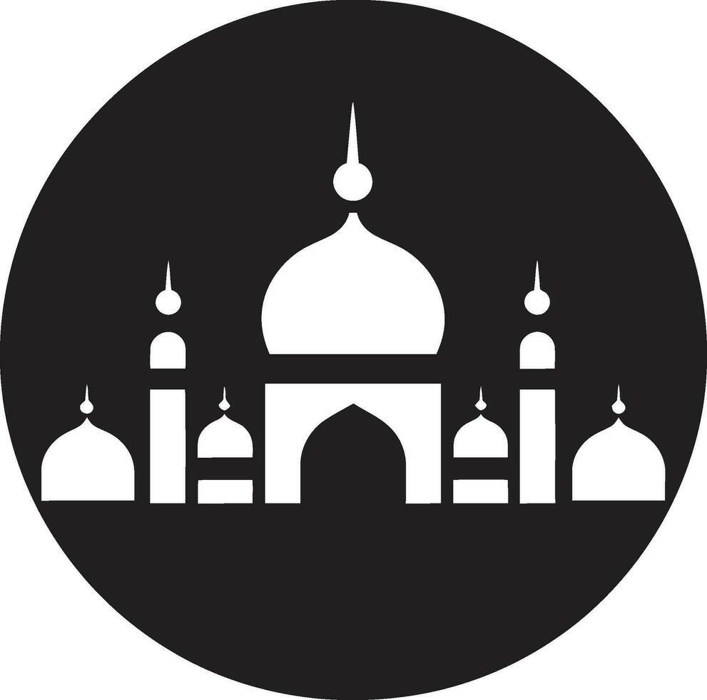 Sanctified Structure Mosque Icon Vector Divine Domain Emblematic Mosque Icon