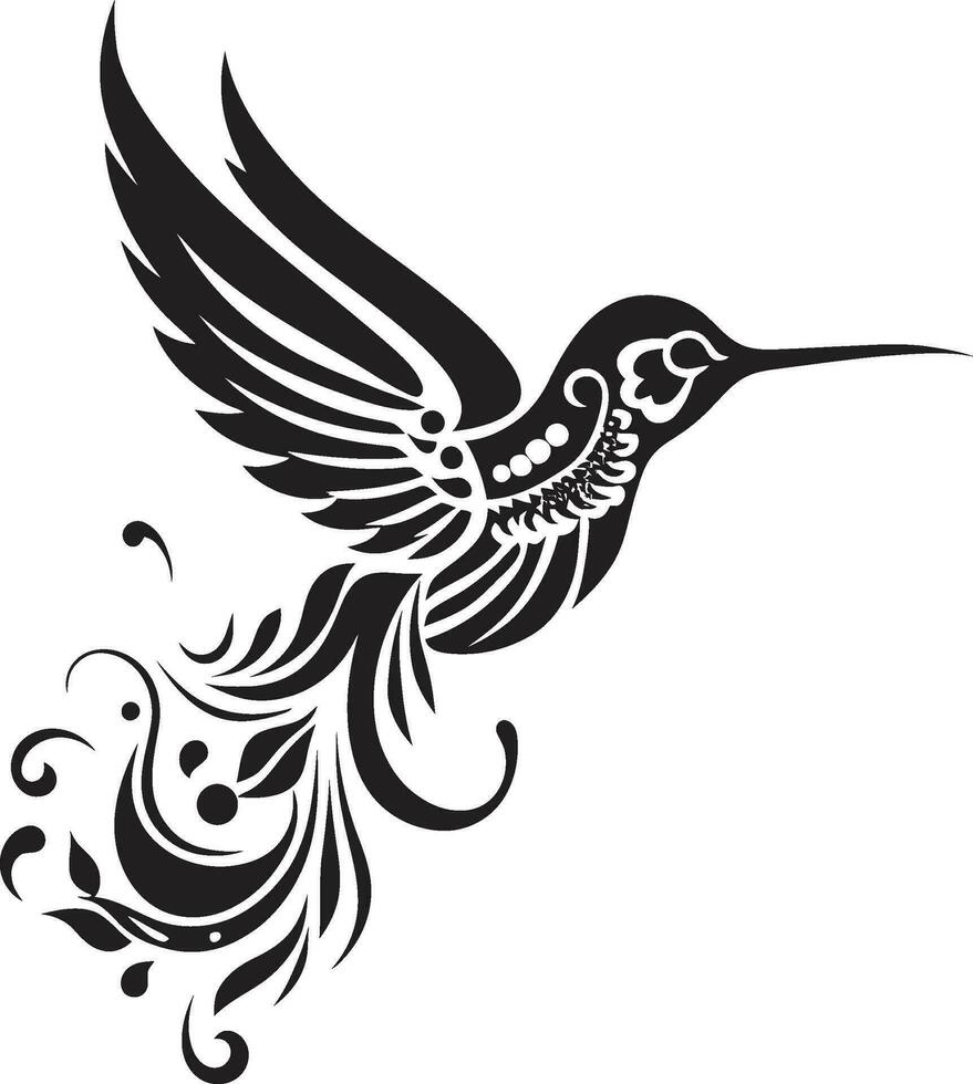 Jewel Wings Hummingbird Emblem Design Ethereal Elegance Vector Hummingbird