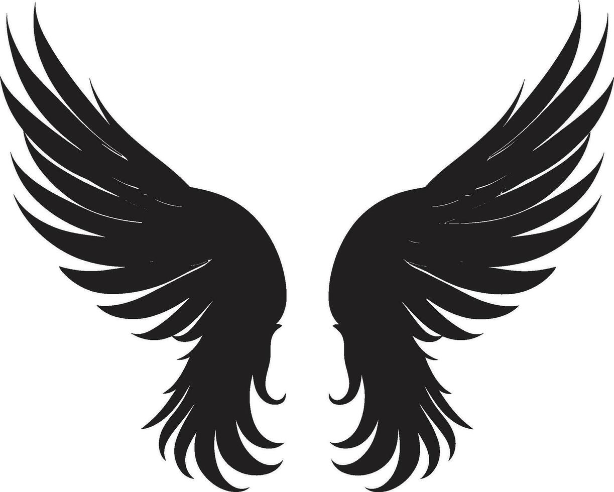 adivinar resplandor emblemático ángel icono etéreo elegancia ángel alas vector